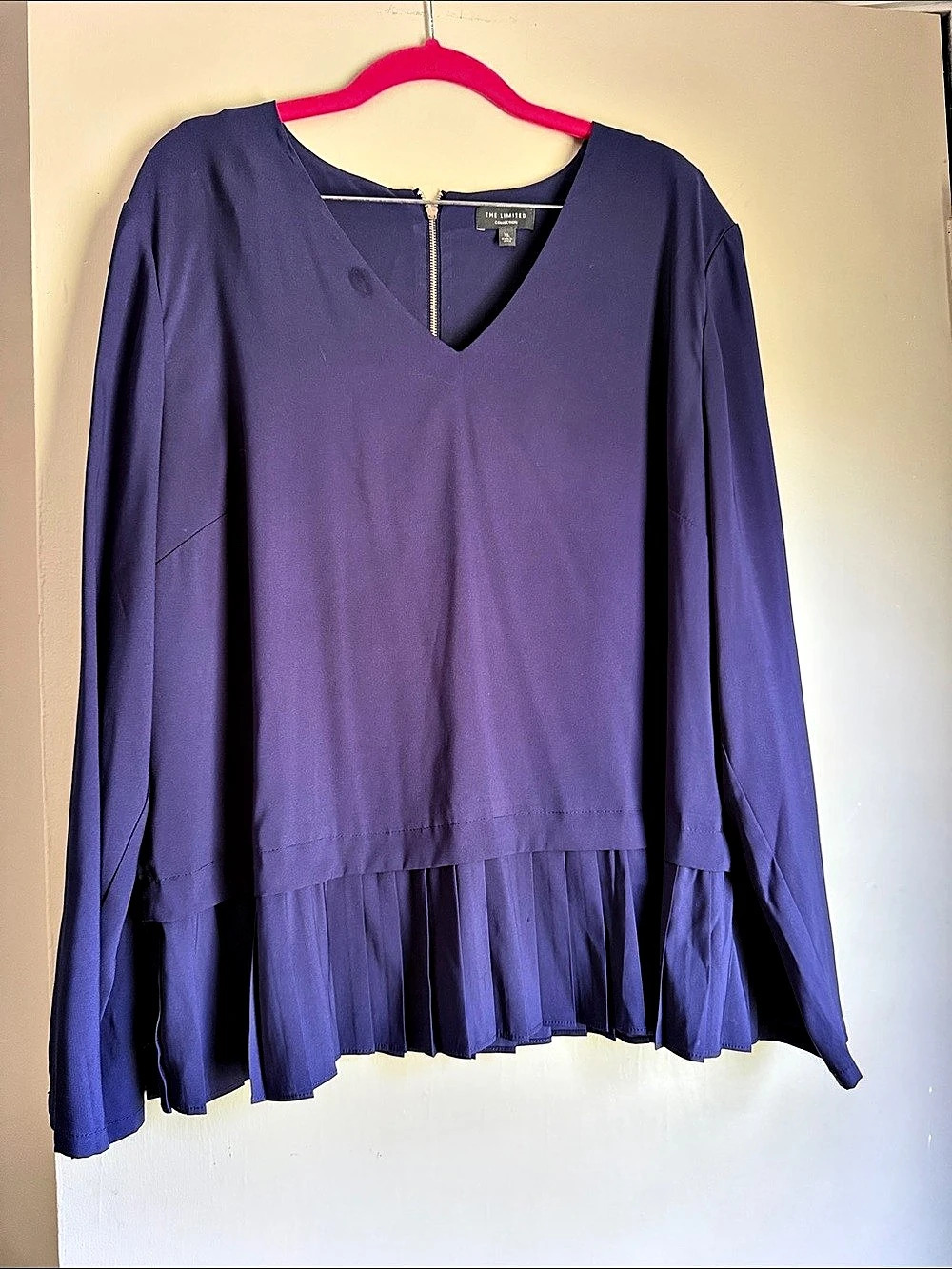 The Limited Collection Purple Ruffle Hem Blouse Size XL Like New